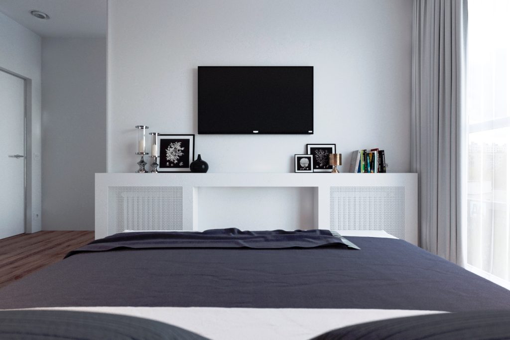 Wie weit sollte der Fernseher vom Bett entfernt sein: Normen und Empfehlungen