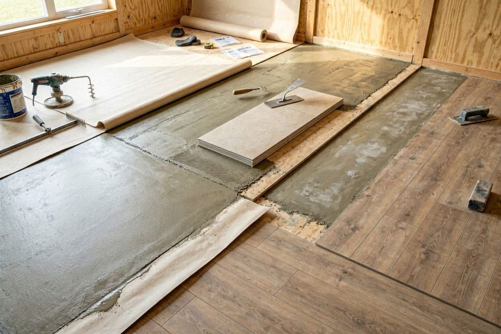 Boden nivellieren vor Vinyl, Fliesen oder Laminat: Welche Ausgleichsmasse passt