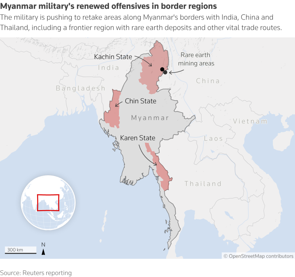 Seltene Erden und Handelswege: Warum Myanmars Militär wieder angreift