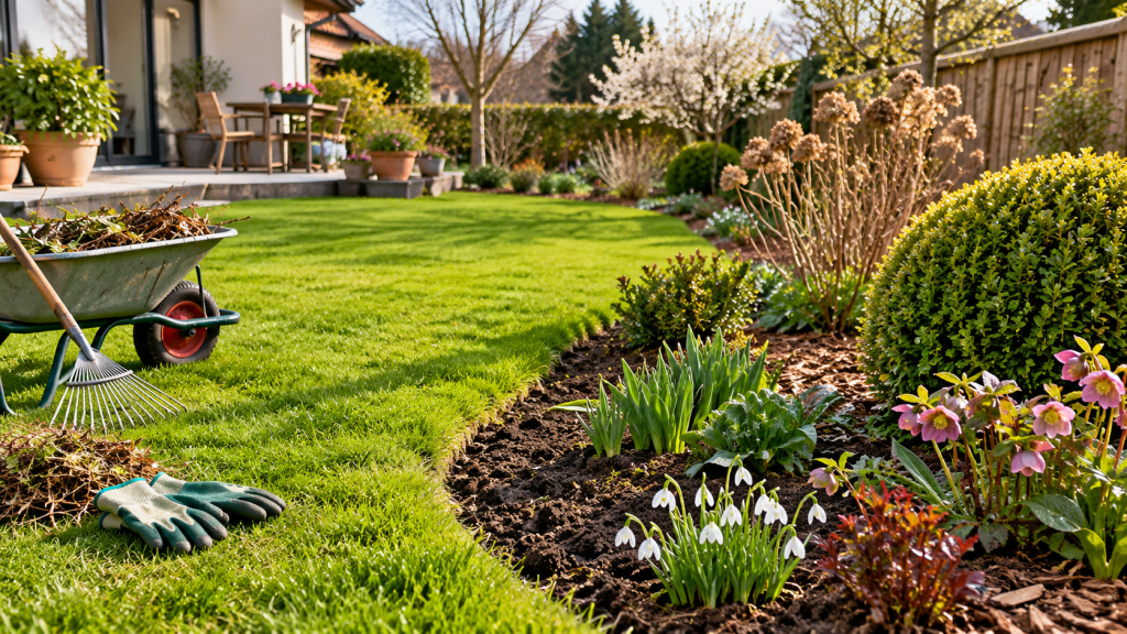 Gartenpflege im Frühling: Rasen, Pflanzen und Beetevorbereiten