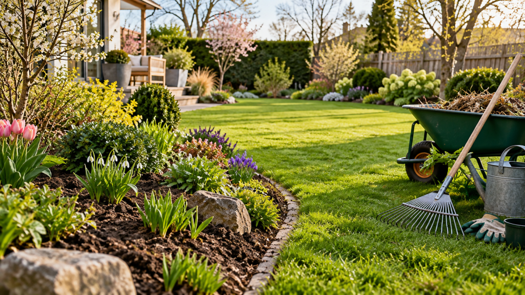 Gartenpflege im Frühling: Rasen, Pflanzen und Beetevorbereiten