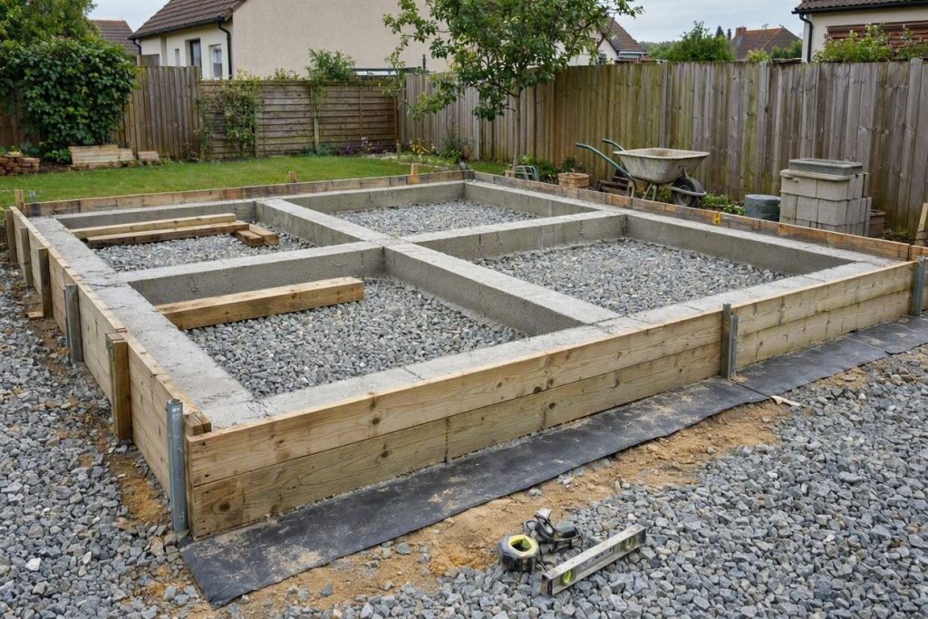 Gartenhaus-Fundament 2026: Punktfundament, Plattenfundament & Co.