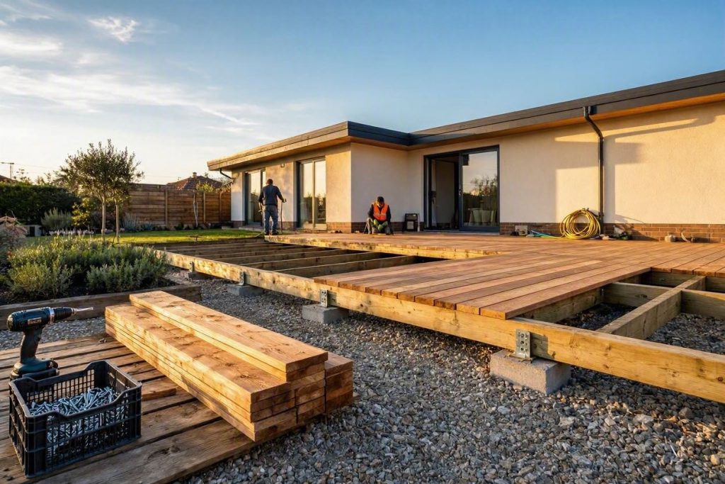 Terrasse bauen 2026: WPC, Holz oder Stein?