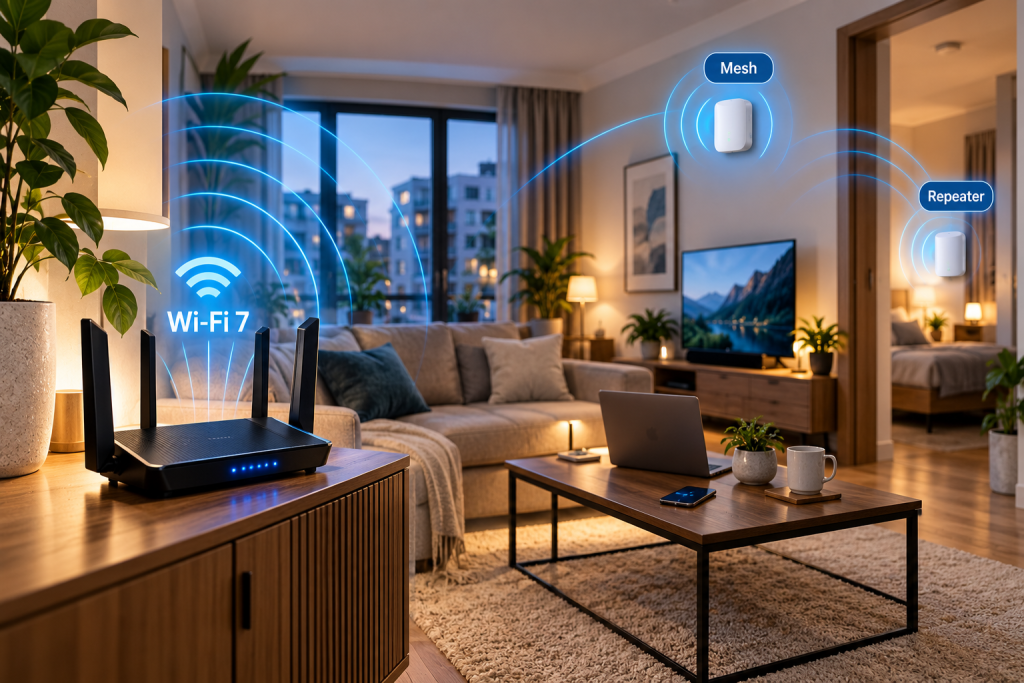 WLAN im Haus 2026: Mesh, Repeater und Wi-Fi 7